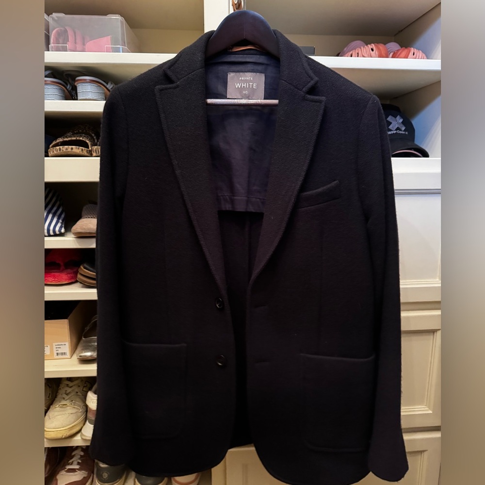 PWVC Wool Cross Weave Navy Blazer L
